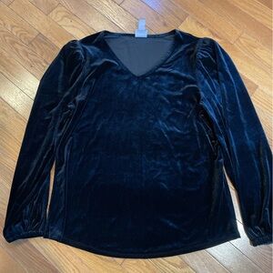 Chico's Midnight Black Velvet Top